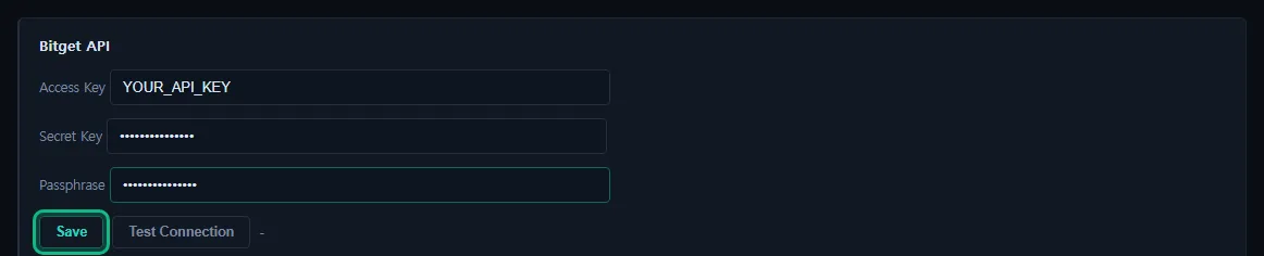 Screenshot: Settings — enter your API key and click Save